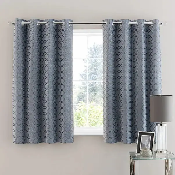 Chenille Ogee Eyelet Curtains - Image 5