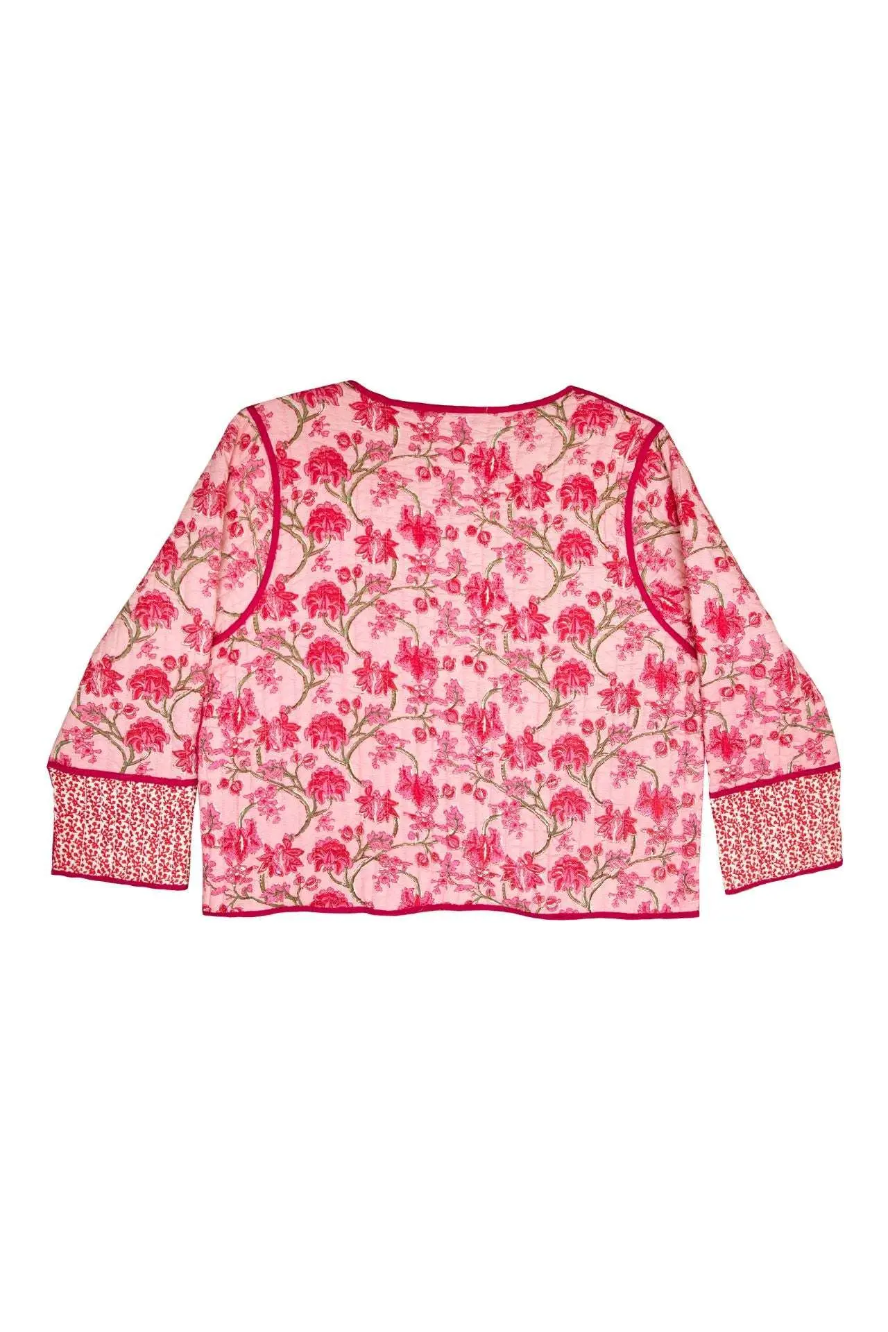 Cherry Blossom Reversible Quilted Cotton Jacket - Image 6