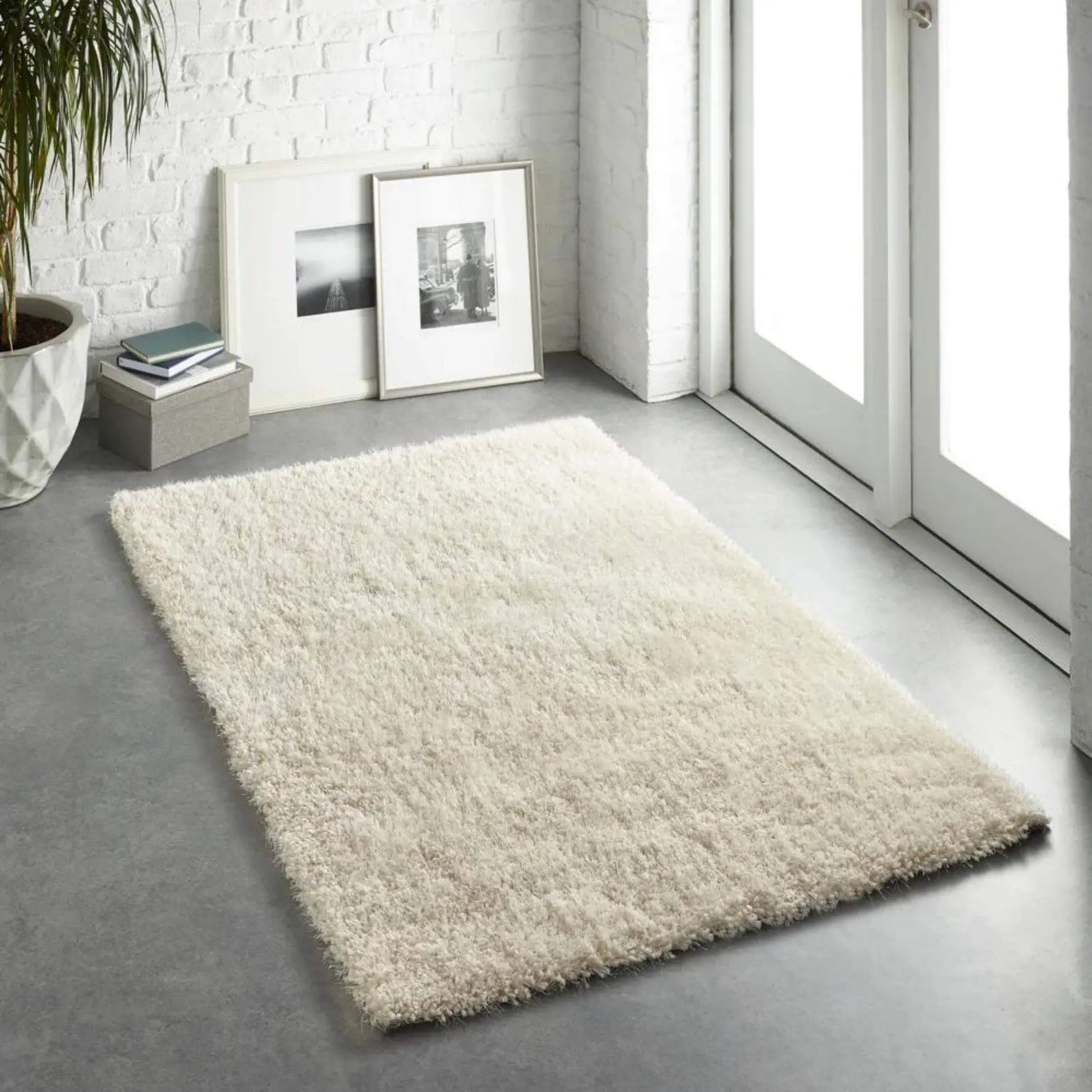 Chicago Cream Shaggy Rug - Image 3