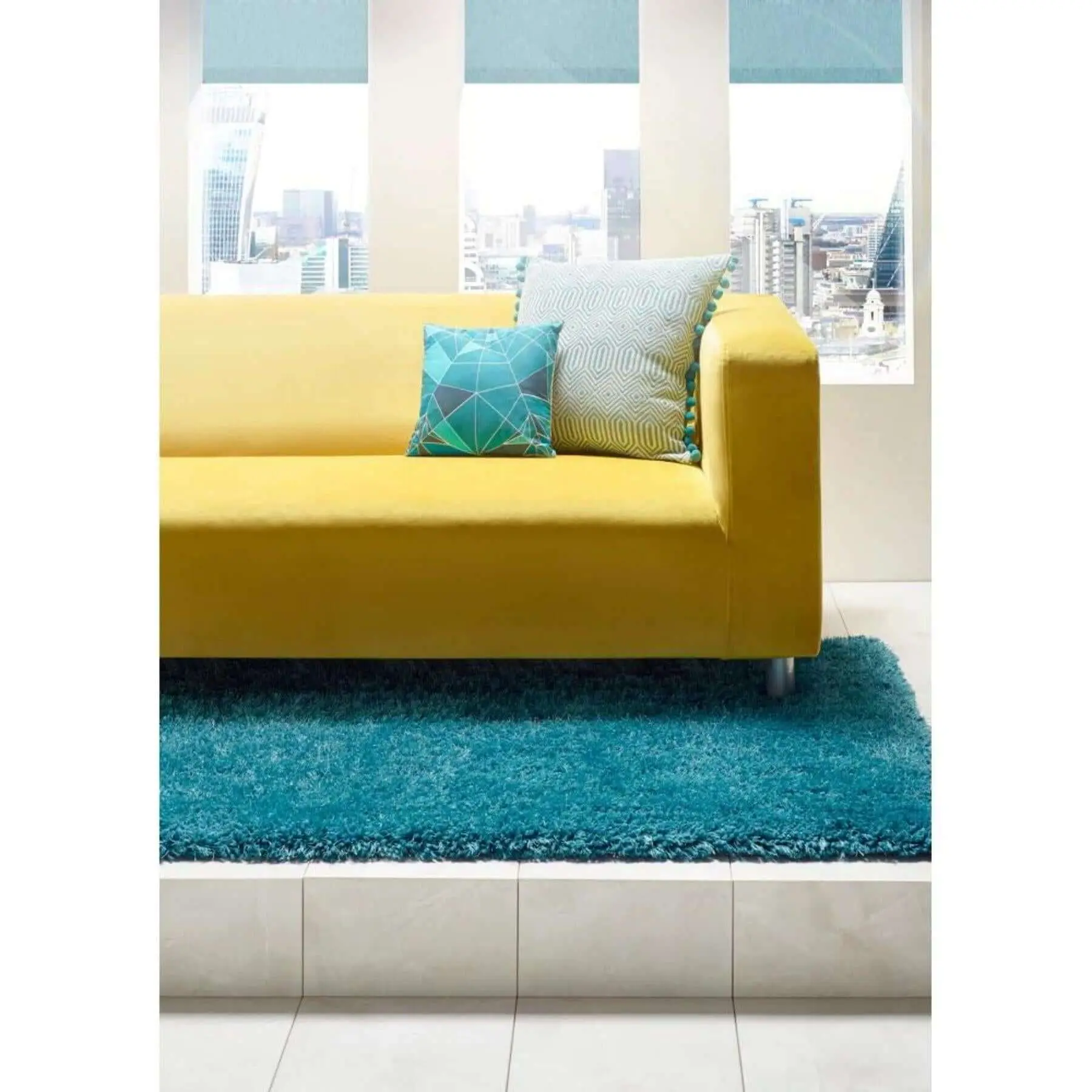 Chicago Dark Teal Shaggy Rug - Image 7