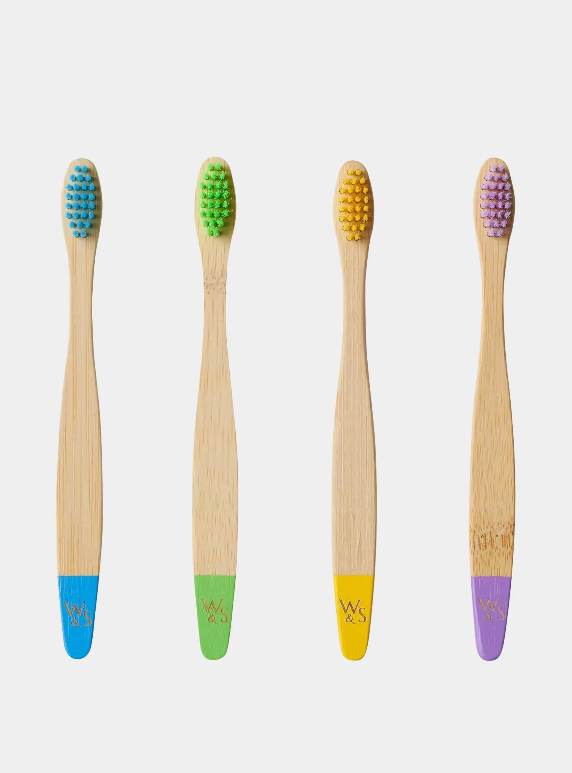 Children's Bamboo Toothbrush - 4 Pack - Multi-Colour