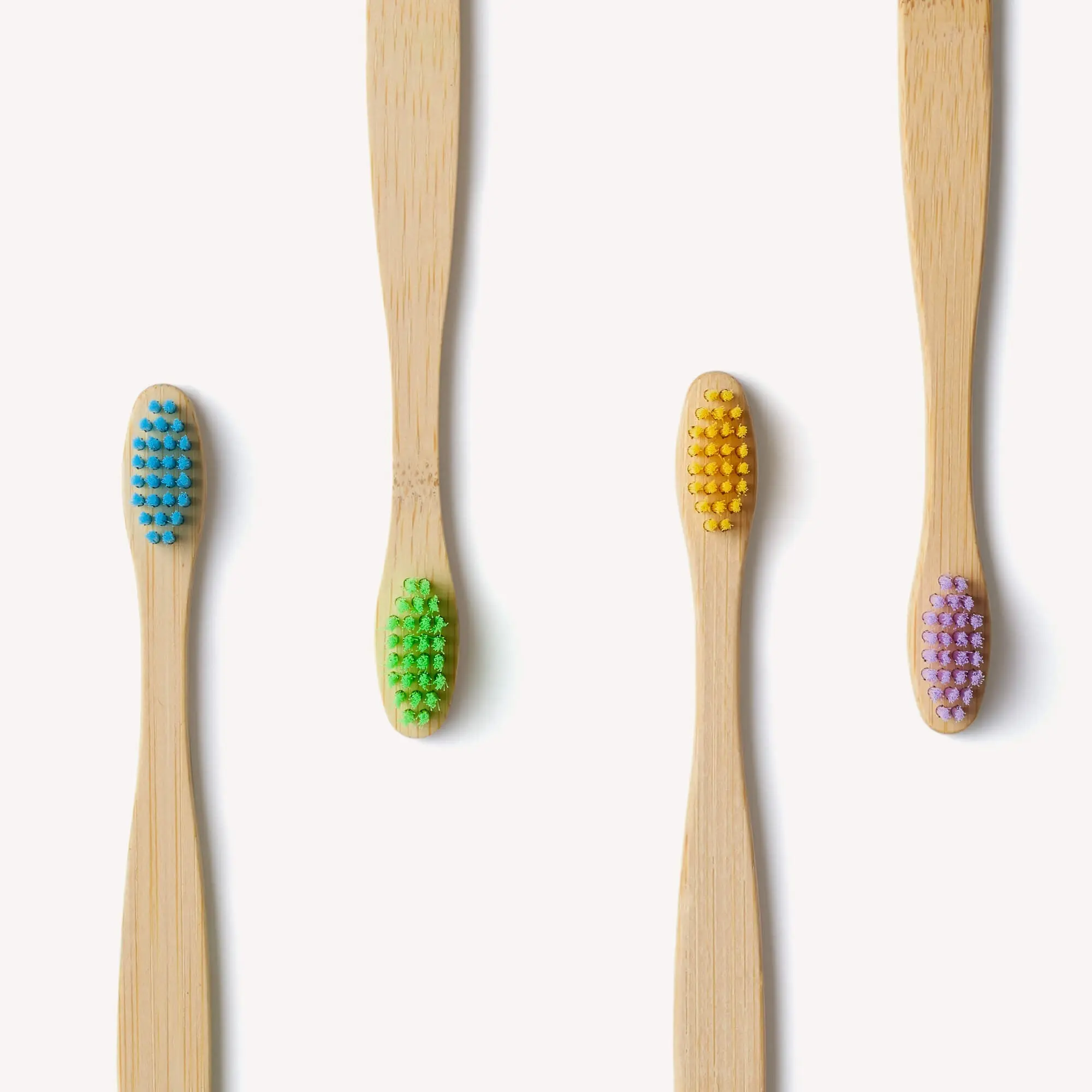 Children's Bamboo Toothbrush - 4 Pack - Multi-Colour - Image 2