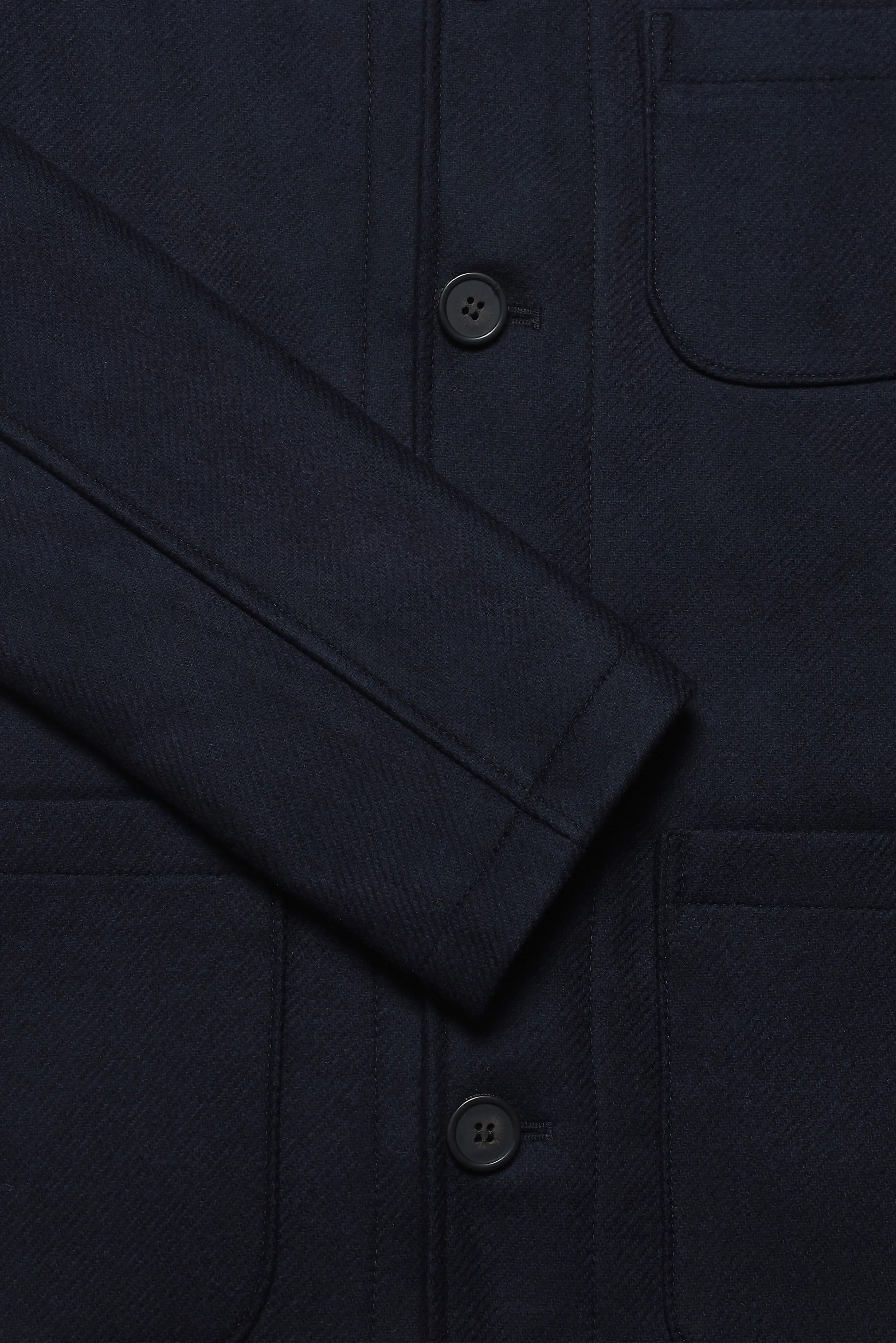 Chiltern Shacket Sleeve Lining - Birbo Twill Navy - Image 5
