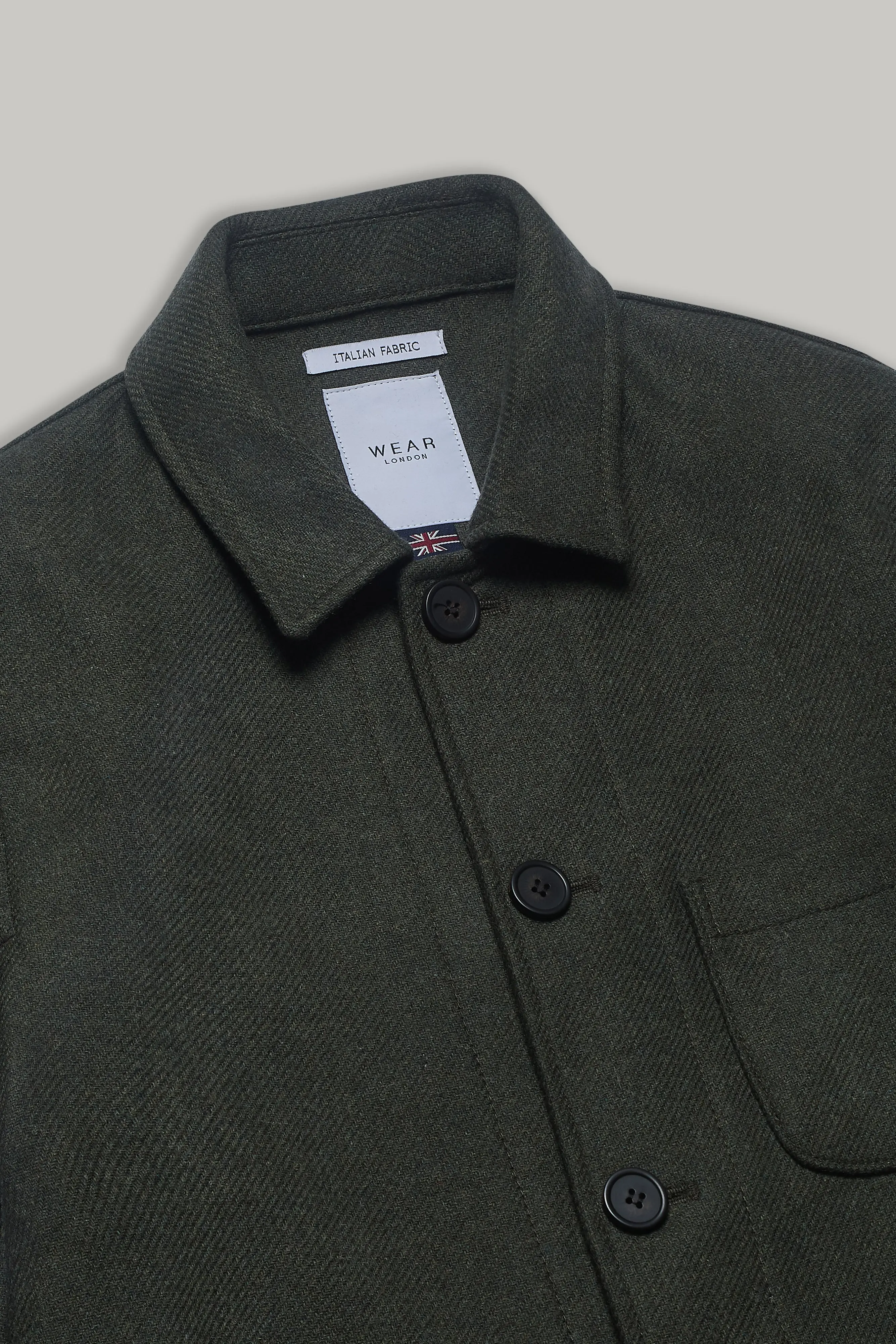 Chiltern Shacket Sleeve Lining - Birbo Twill Olive - Image 2