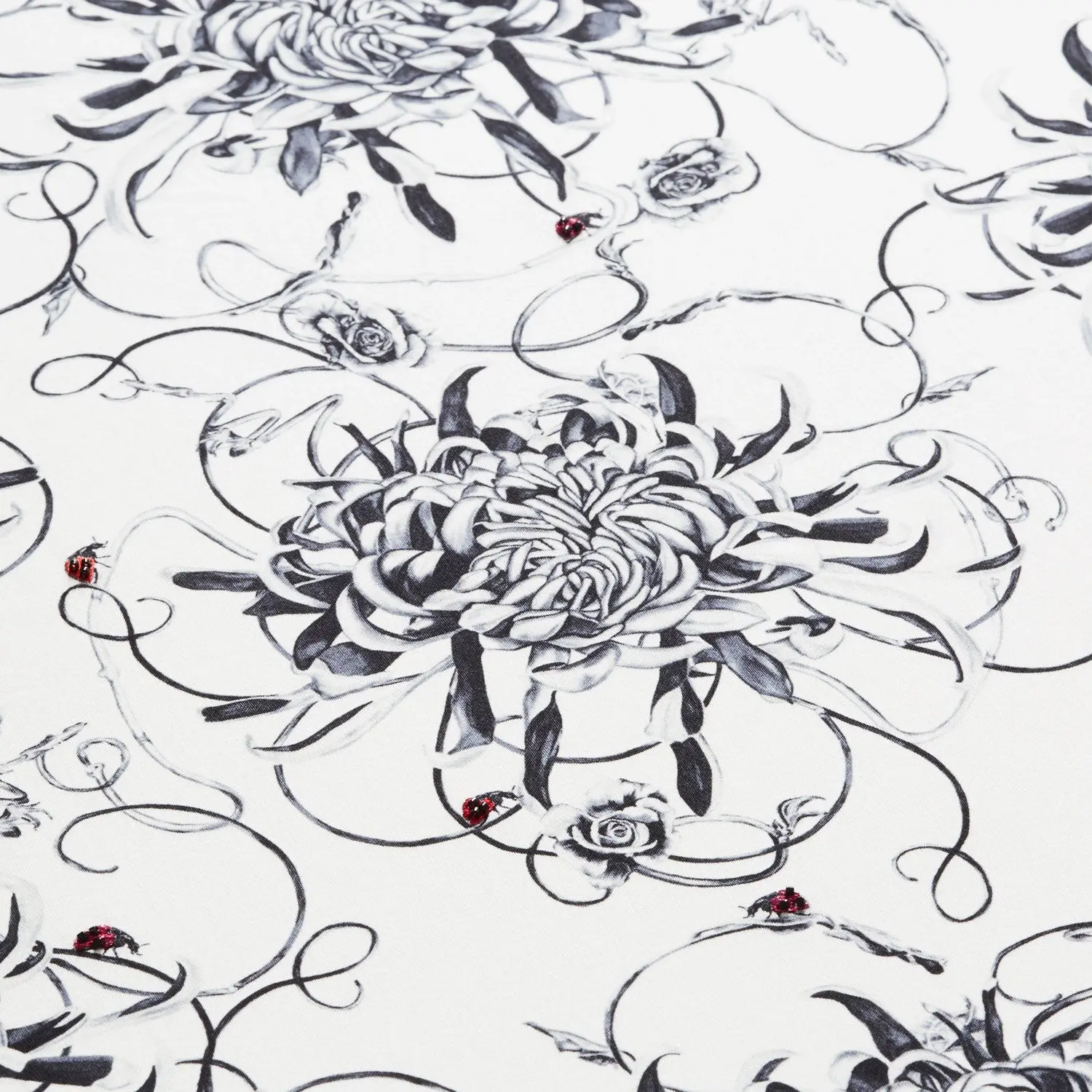 Chrysanthemum Hand Embroidered Bolster Cushion - Image 2