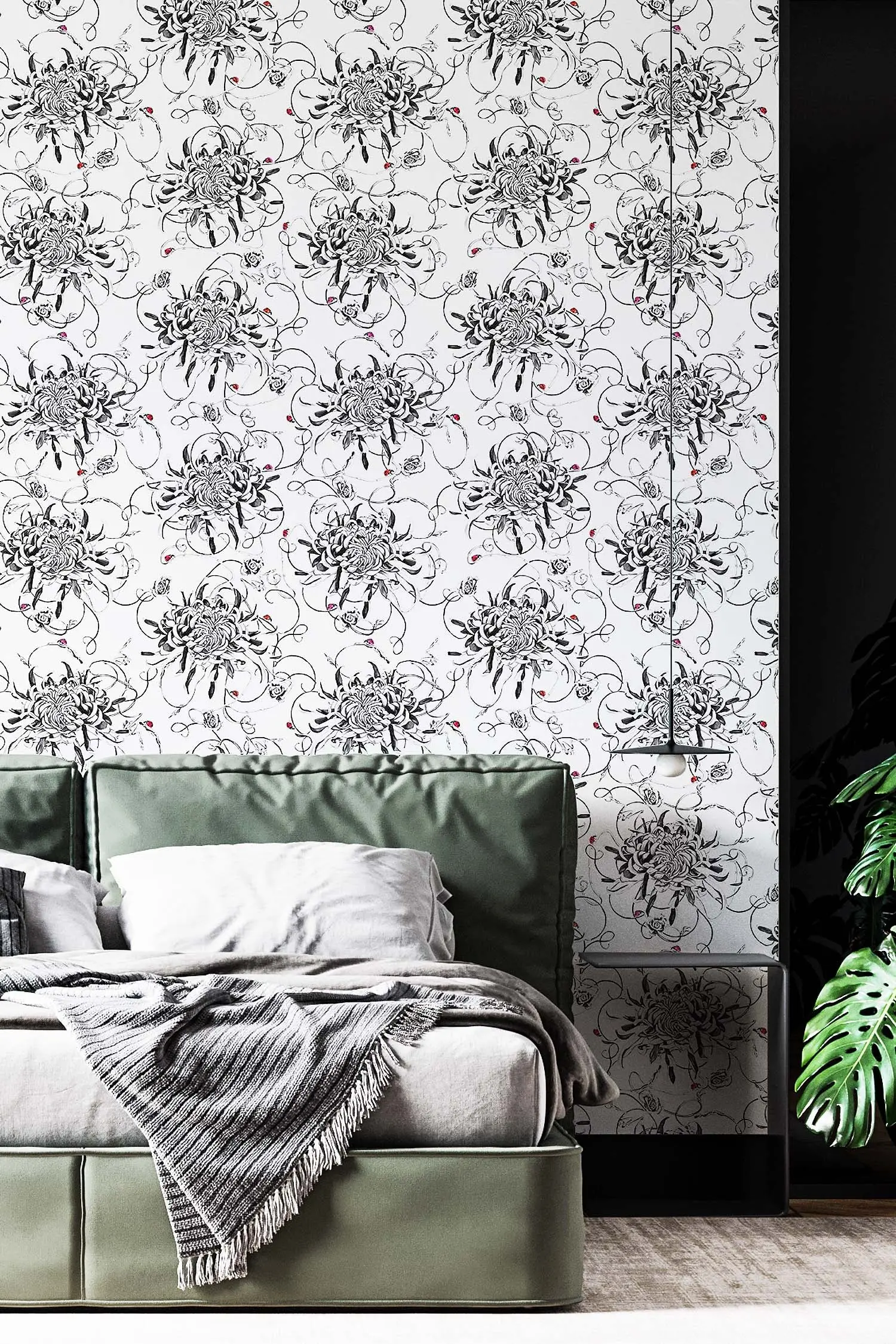 Chrysanthemum Wallpaper - White - Image 3