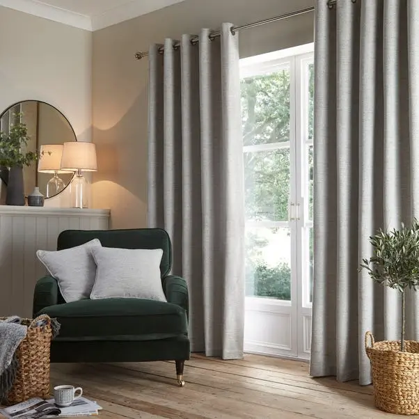 Churchgate Swithland Herringbone Eyelet Curtains - Image 2