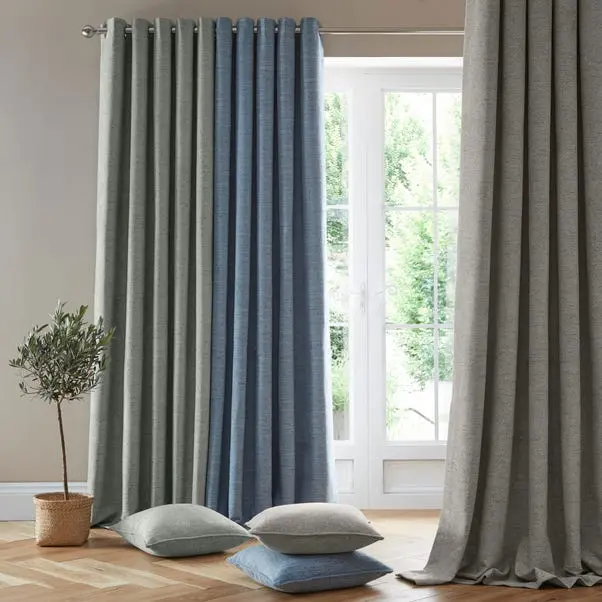Churchgate Swithland Herringbone Eyelet Curtains - Image 4