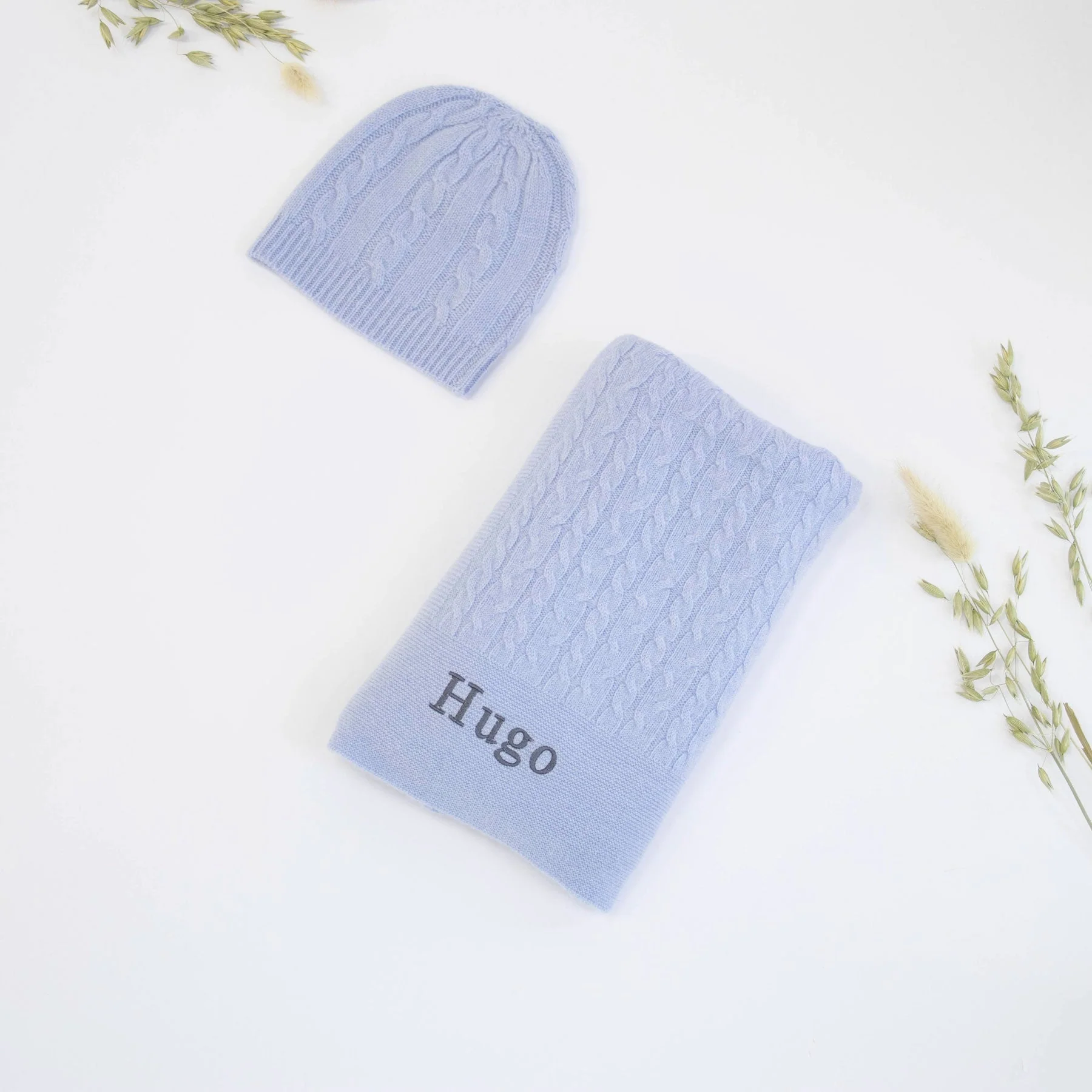 CLASSIC CASHMERE BABY GIFT SET - CORNFLOWER BLUE - Image 2