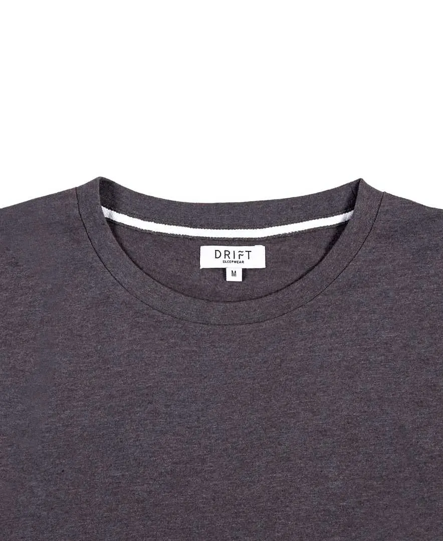 Classic Dark Grey Mens Pyjama T-Shirt - Image 5