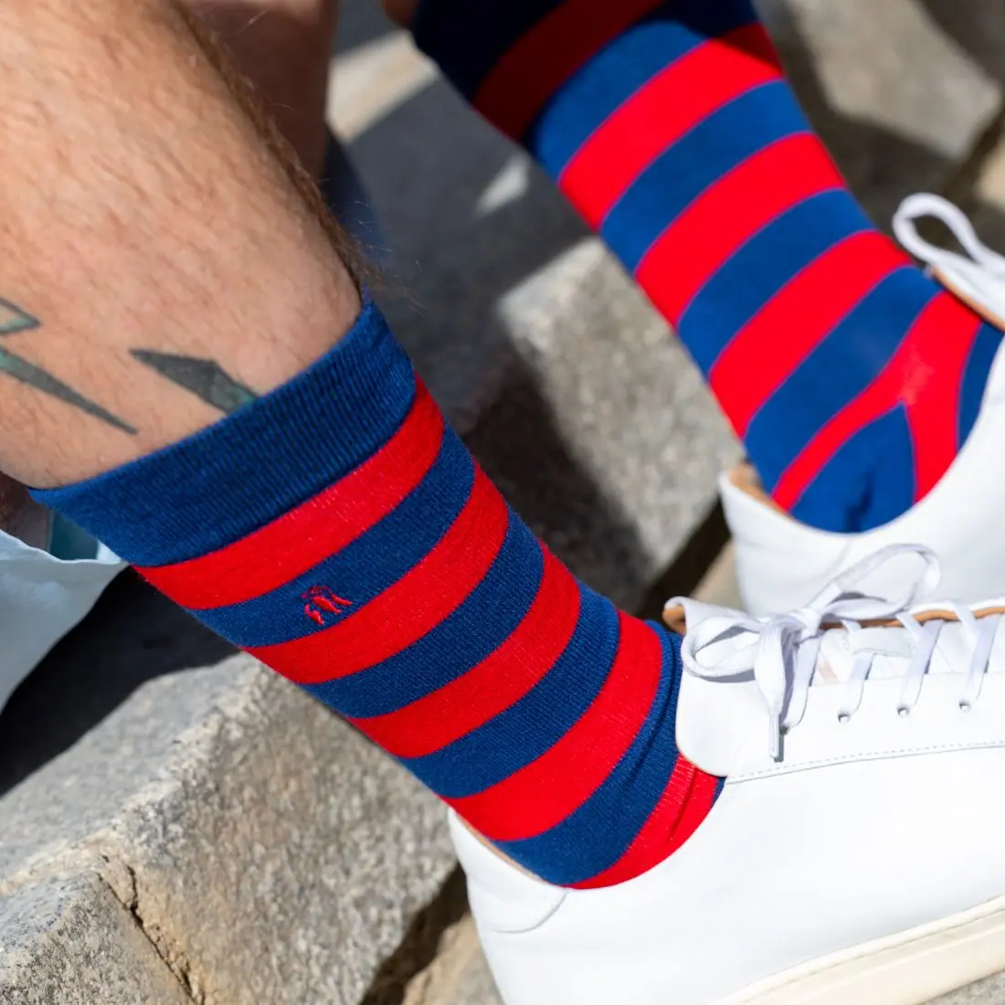 Classic Red Striped Bamboo Socks - Image 2