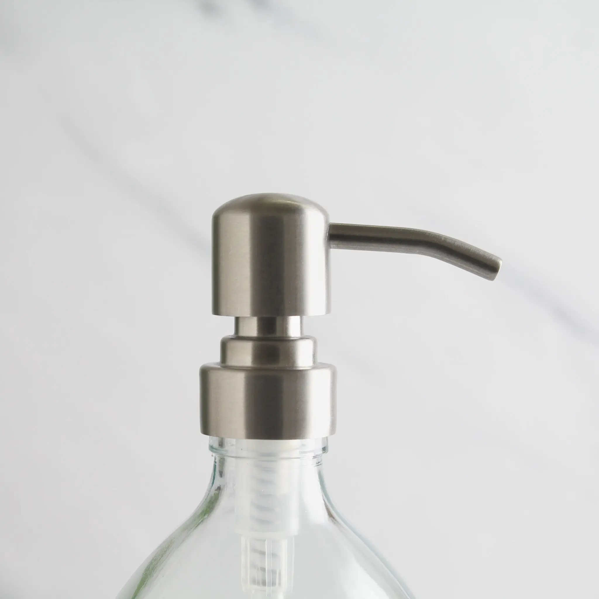 Clear Plastic Dispenser Bottle With Silver Pump - Image 6