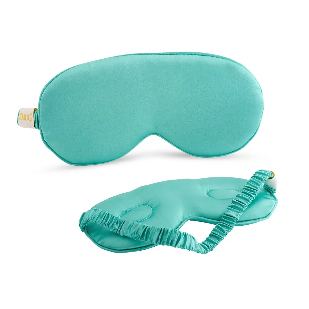 Aqua Cloud Padded Satin Sleep Mask - Image 4