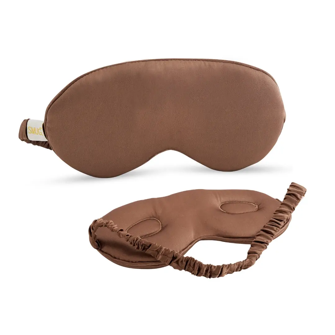 Mocha Cloud Padded Satin Sleep Mask - Image 3