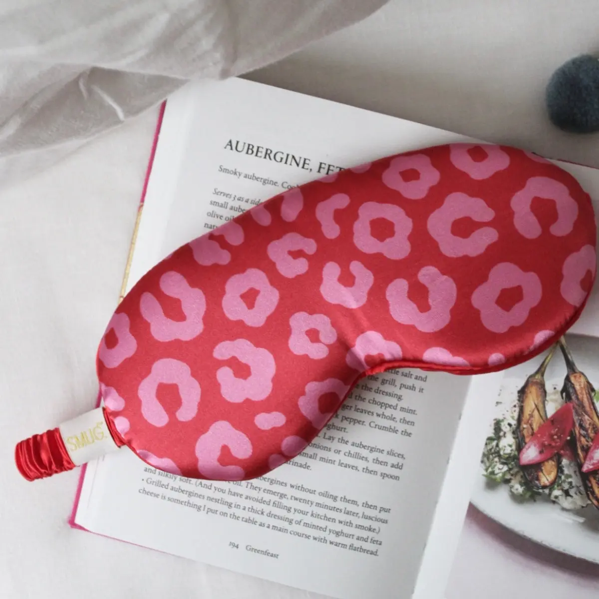 Red Leopard Cloud Padded Satin Sleep Mask - Image 2