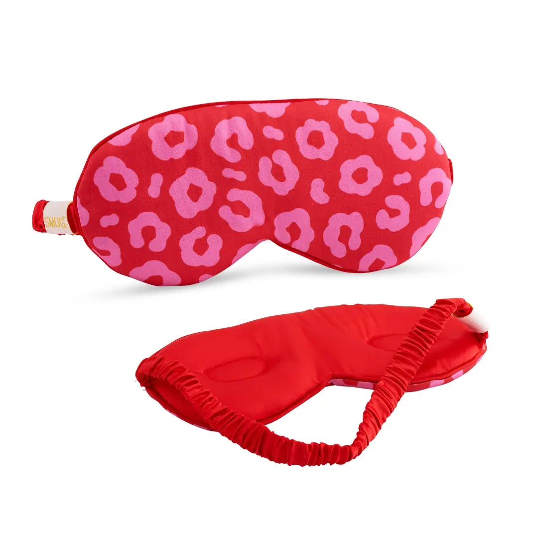 Red Leopard Cloud Padded Satin Sleep Mask - Image 3