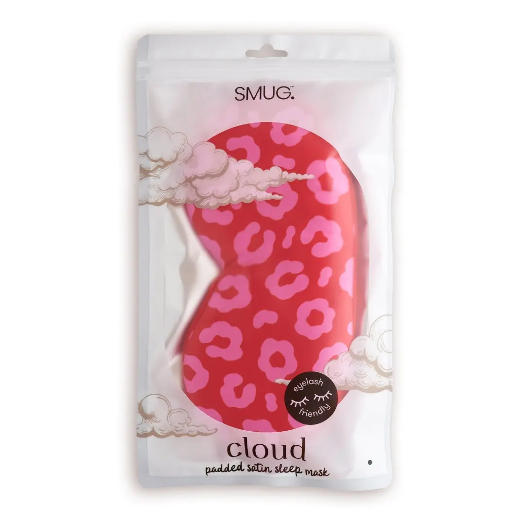 Red Leopard Cloud Padded Satin Sleep Mask - Image 4
