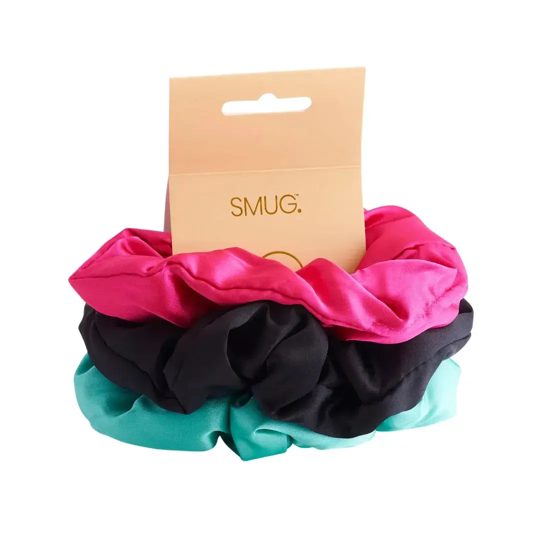Cloud Satin Hair Scrunchie Set (set of 3) - Aqua Black - Image 4