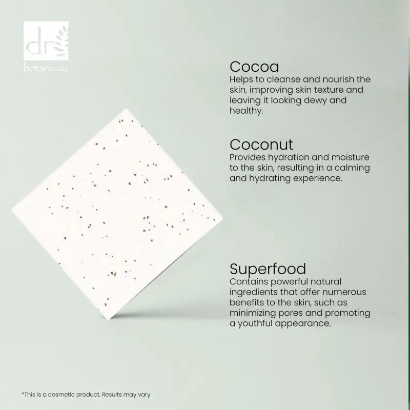 Cocoa And Coconut Superfood Facial Cleansing Bar 100g - Image 5