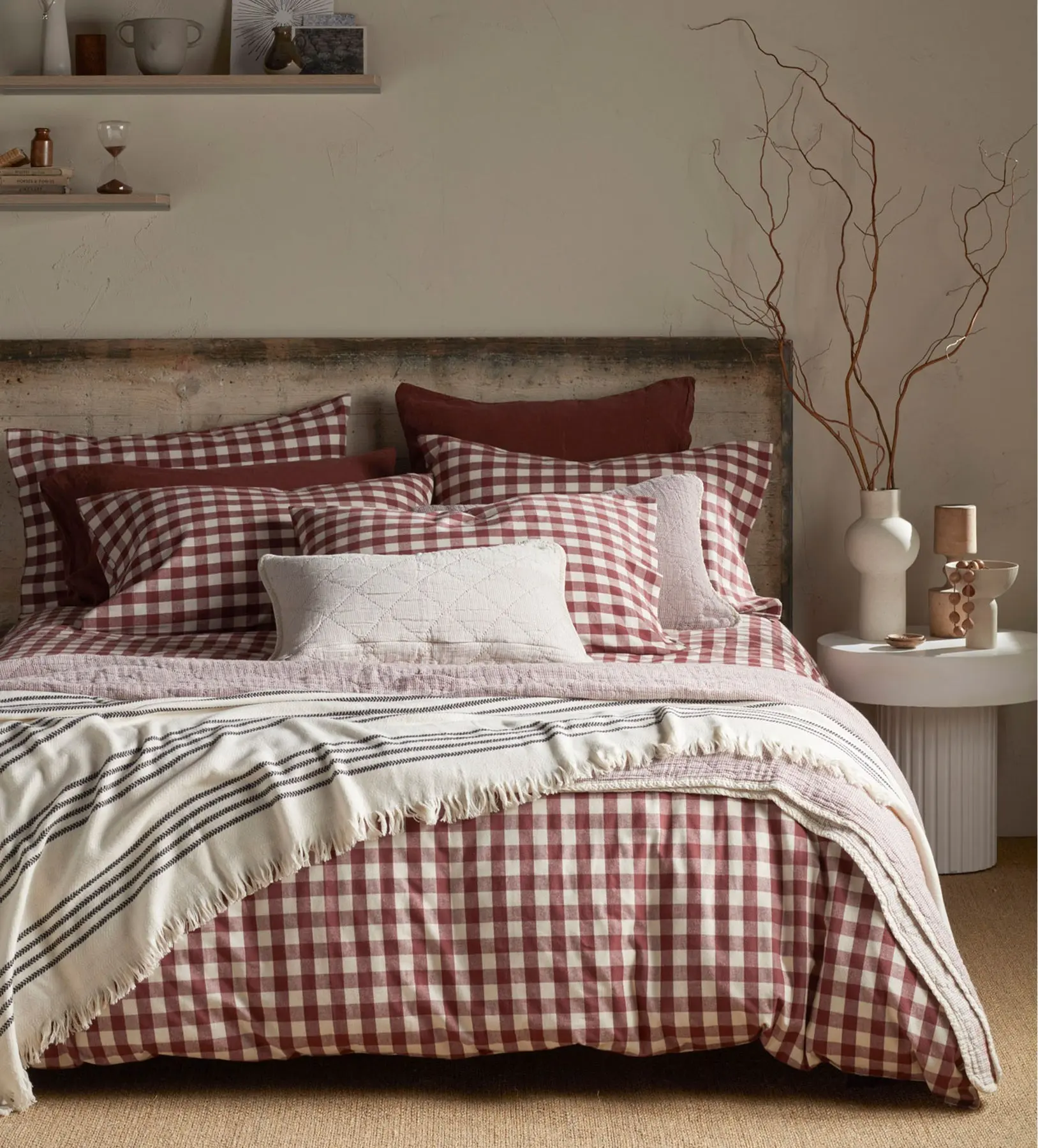 Conker Gilbert Gingham Brushed 100% Organic Cotton Bed Linen - Image 2