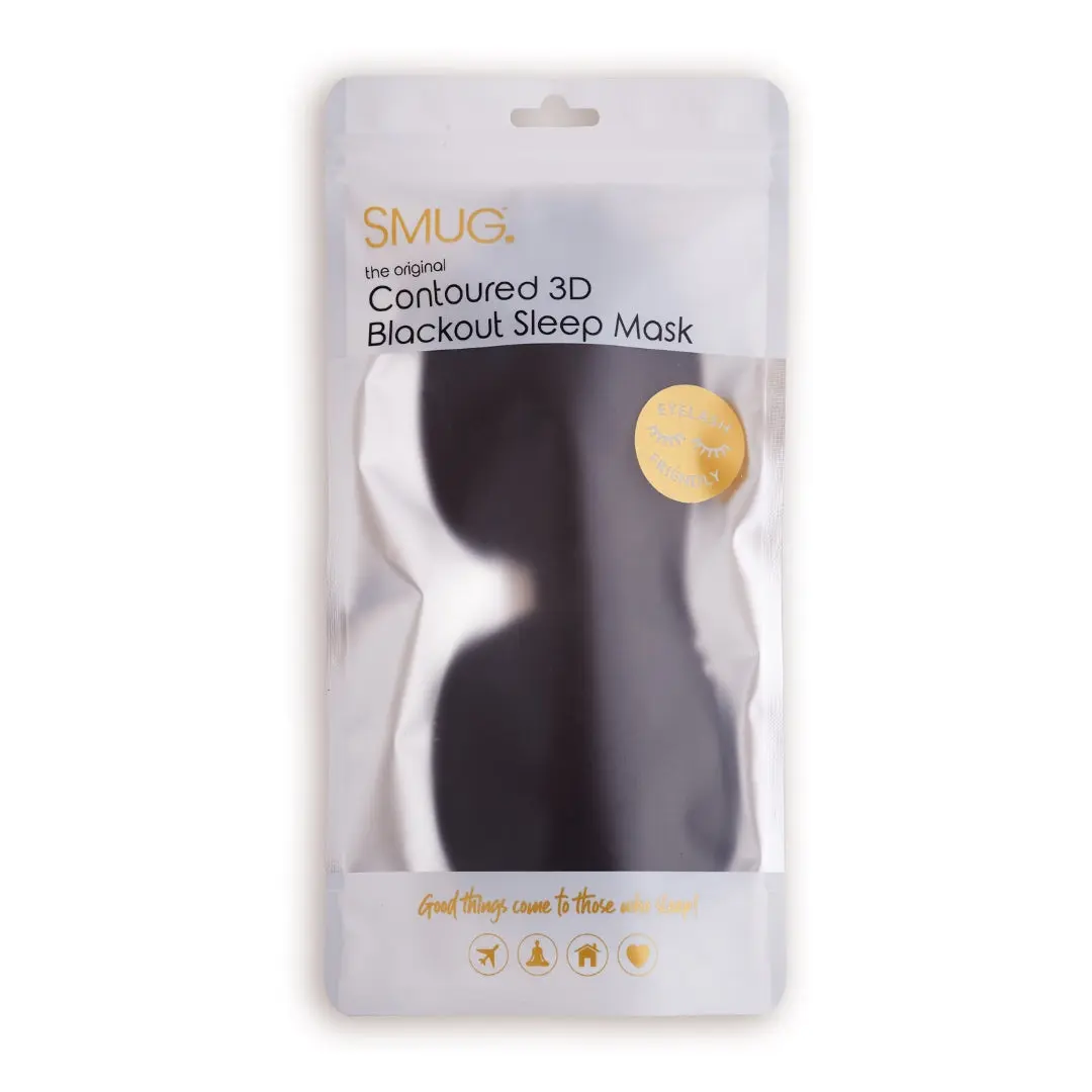 Black Contoured 3D Blackout Sleep Mask - Image 2
