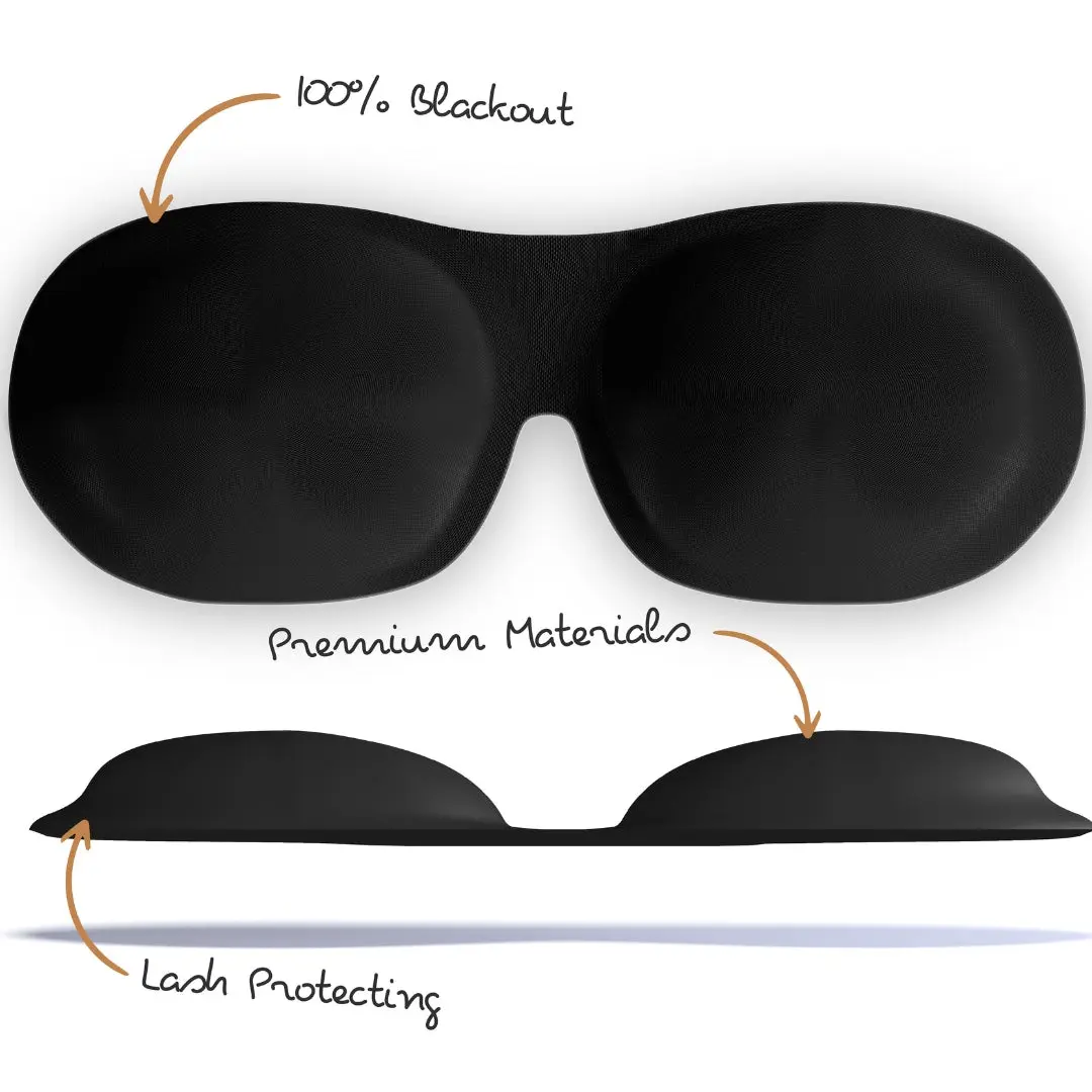 Black Contoured 3D Blackout Sleep Mask - Image 5