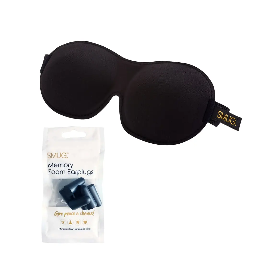 Black Contoured 3D Blackout Sleep Mask - Image 6