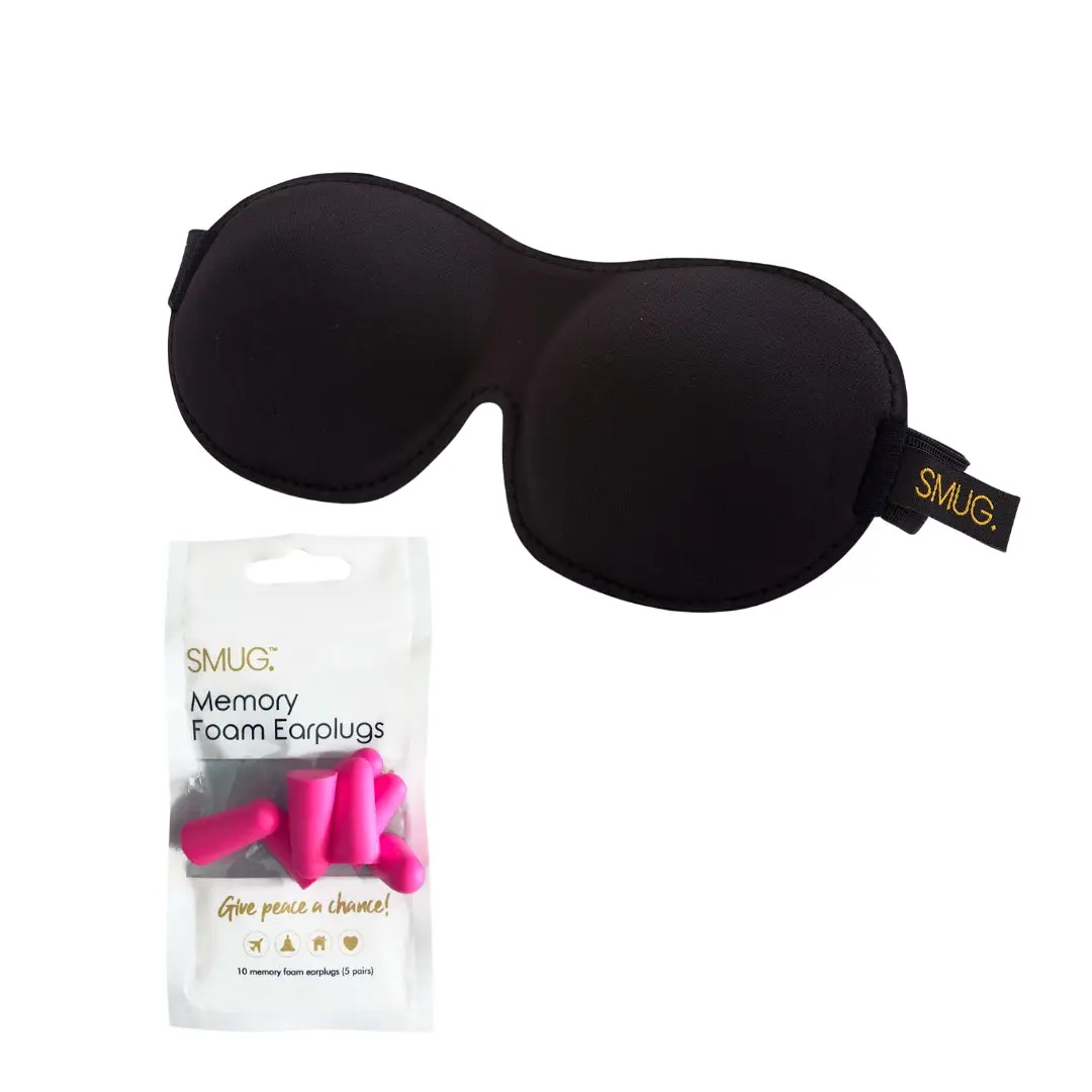 Black Contoured 3D Blackout Sleep Mask - Image 7