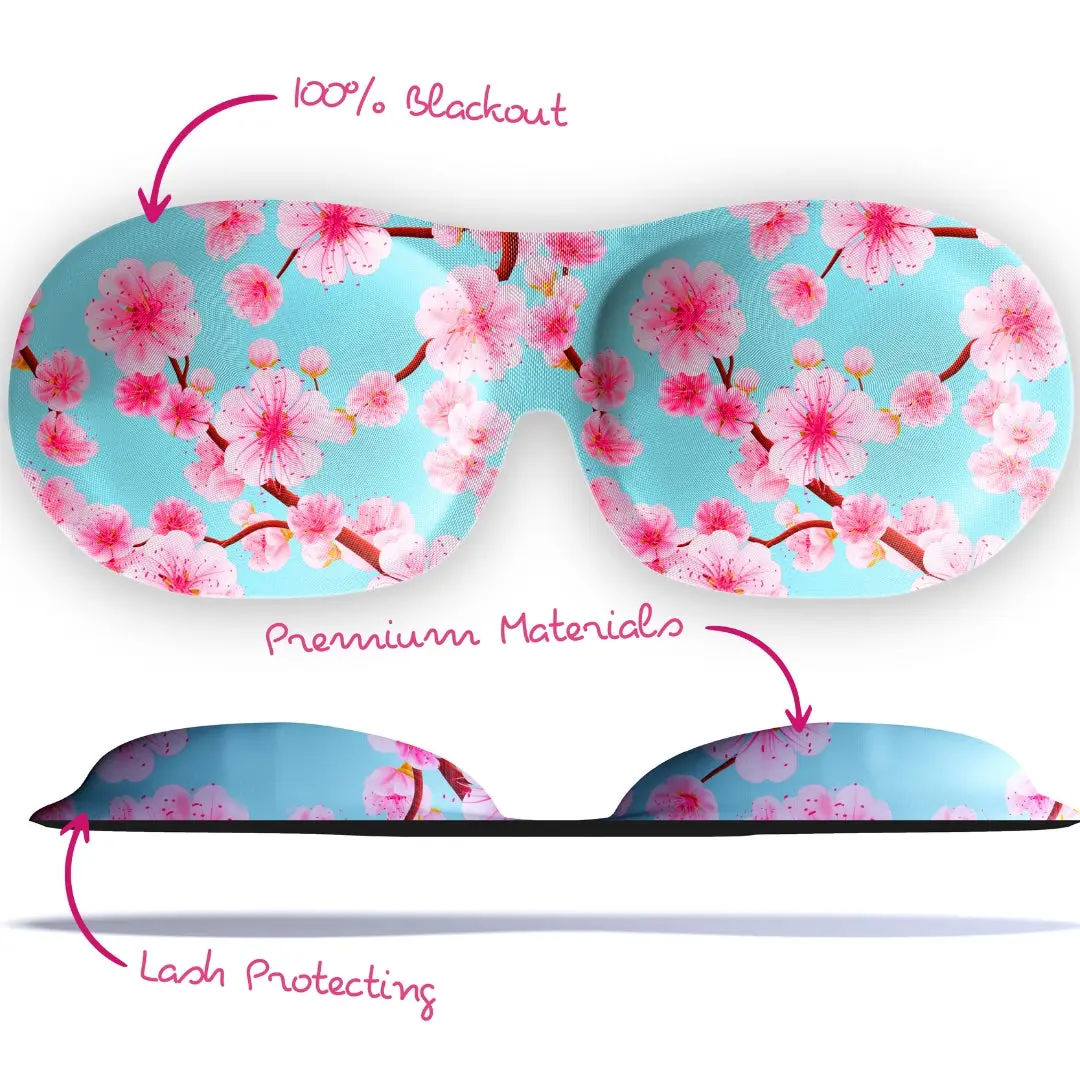 Cherry Blossom Contoured 3D Blackout Sleep Mask - Image 5