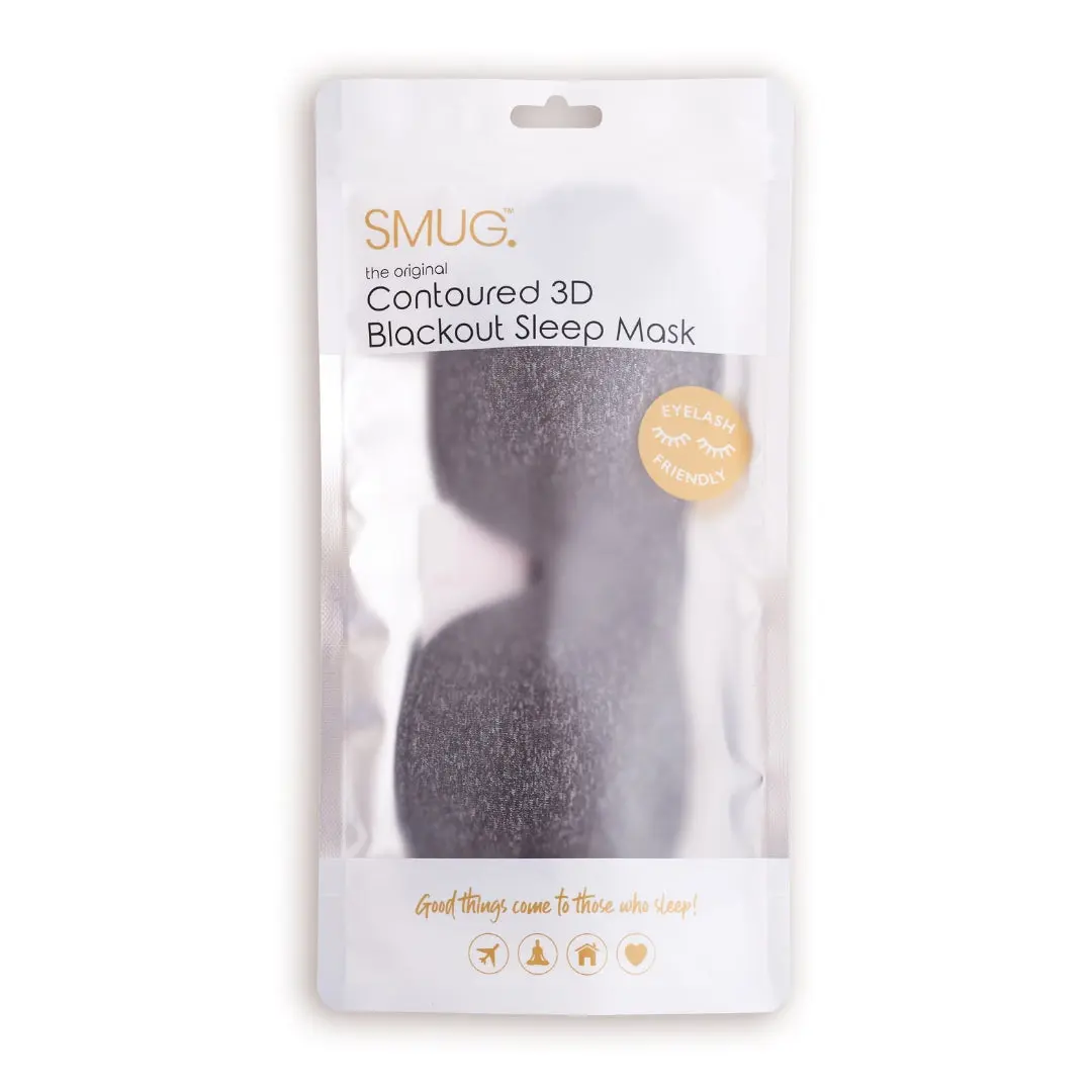 Dark Grey Marl Contoured 3D Blackout Sleep Mask - Image 2