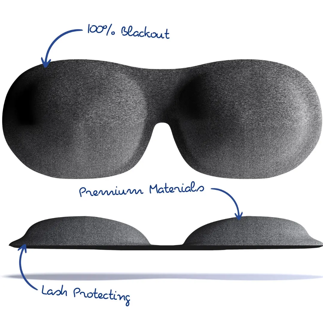 Dark Grey Marl Contoured 3D Blackout Sleep Mask - Image 5