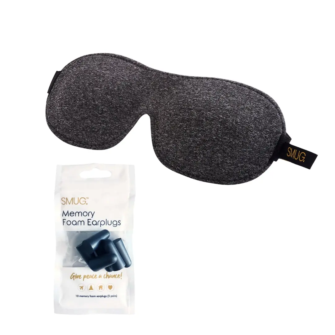 Dark Grey Marl Contoured 3D Blackout Sleep Mask - Image 6