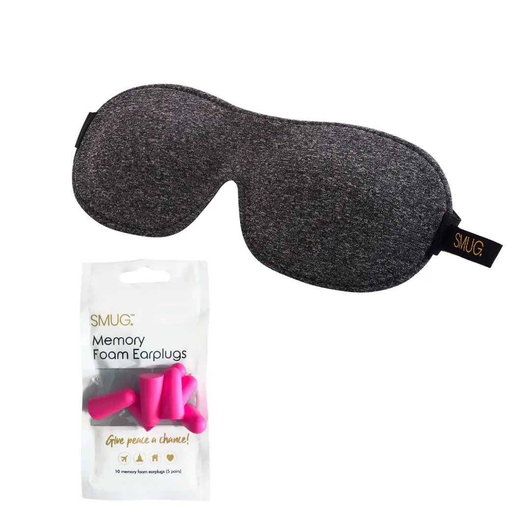 Dark Grey Marl Contoured 3D Blackout Sleep Mask - Image 7
