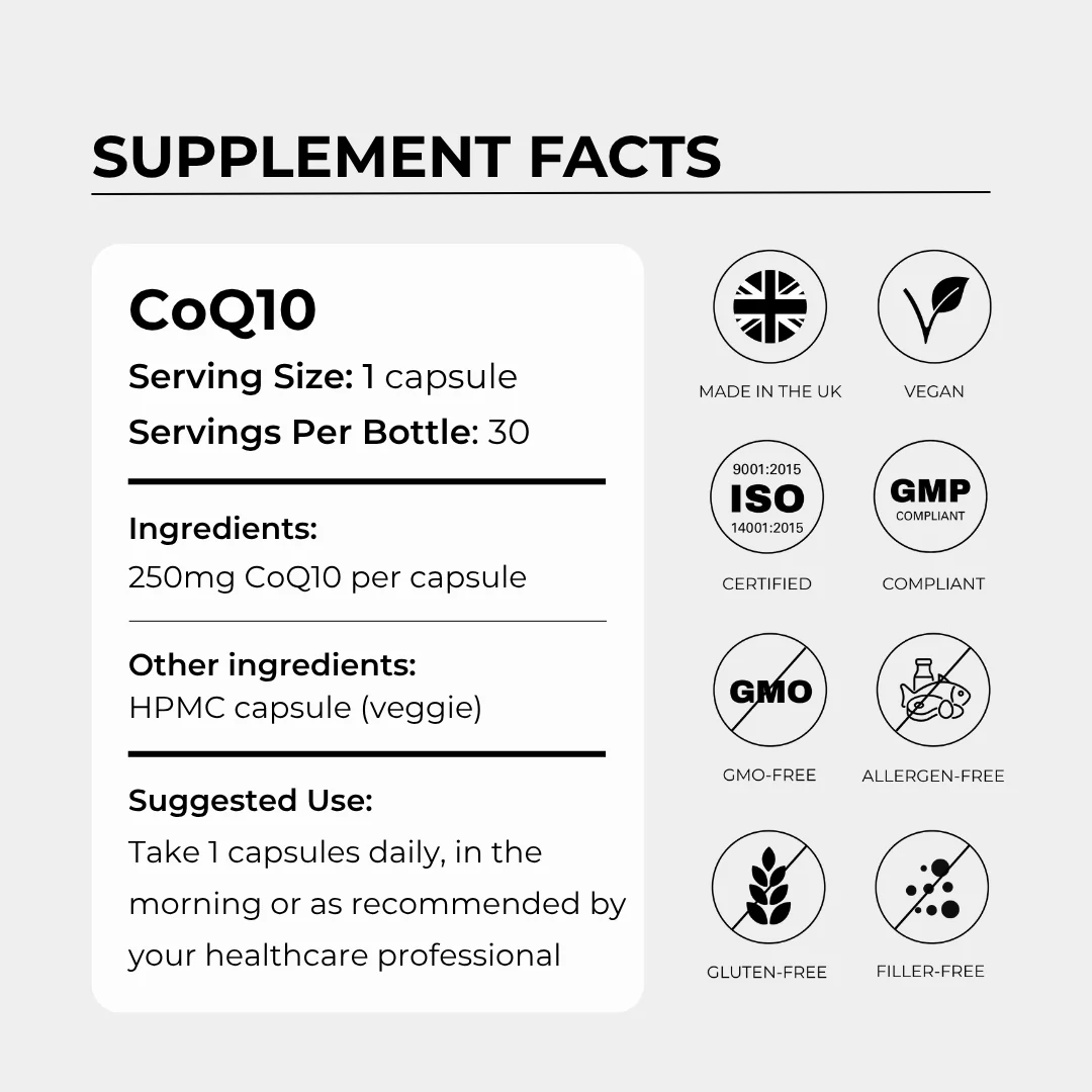 CoQ10 - Ubiquinone Coenzyme Q10 250mg - Image 5