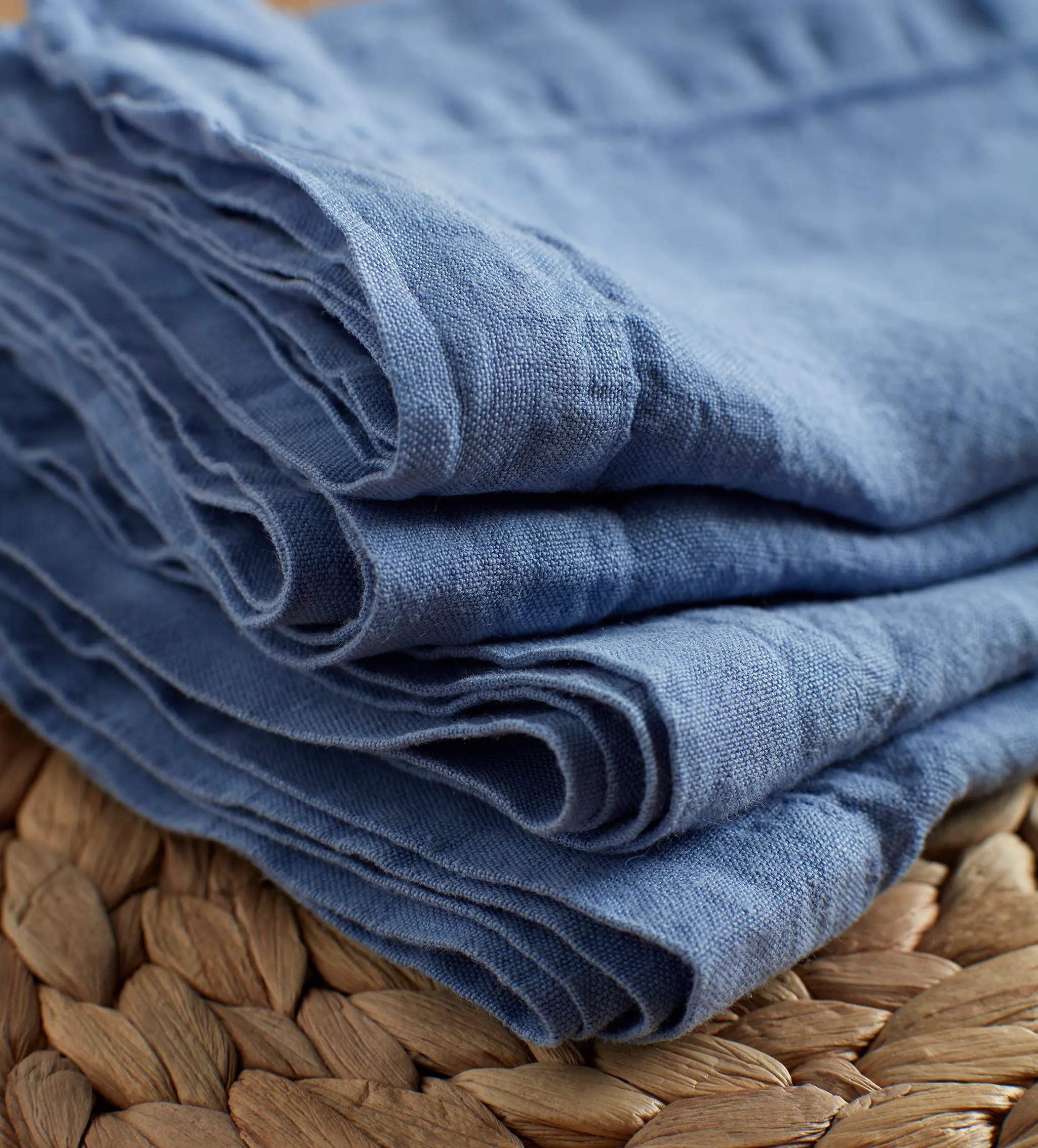 Cornflower Blue 100% Linen Napkins - Set of 4