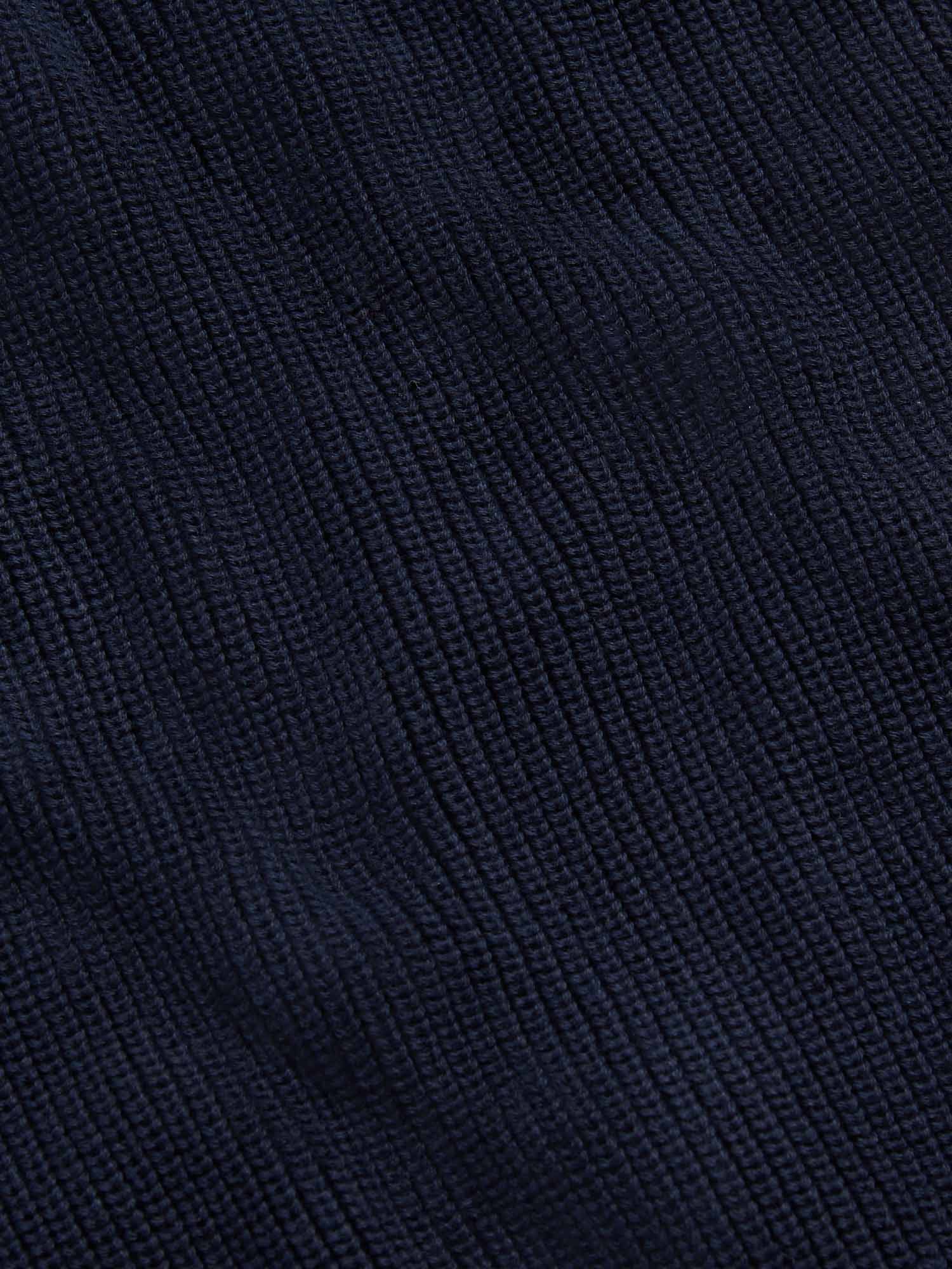 Cotton Knit Funnel-Neck Zip Cardigan in Dark Sapphire Navy - Image 9