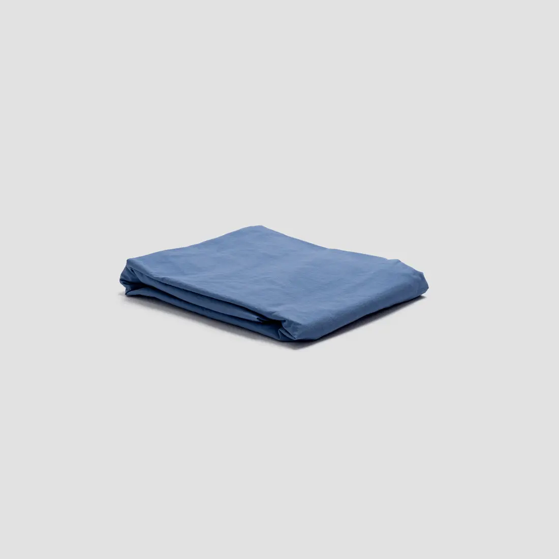 Cove Blue Washed Percale Cotton Fitted Sheet - Image 3