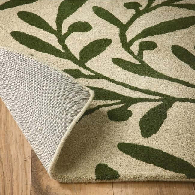 Cream Wool Rug Floral Design - Image 3
