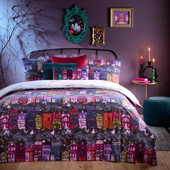 Creepy Town Polycotton Duvet Cover and Pillowcase Set
