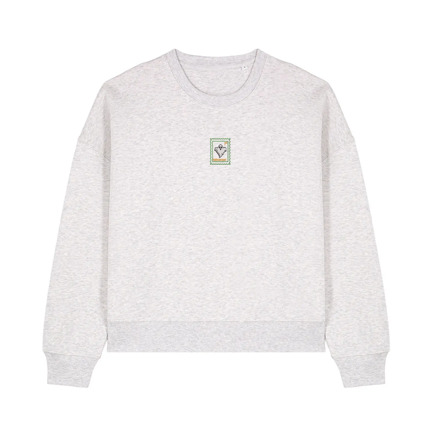 Cute Spooky Ghost Cropped Sweatshirt - Halloween - Relaxed Fit - Image 3