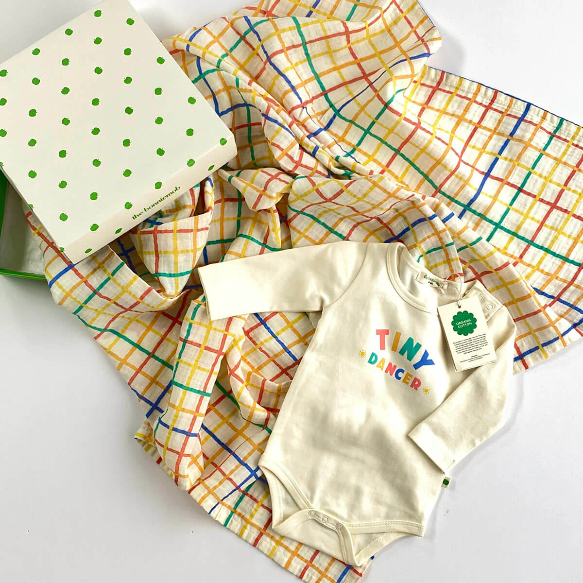 Dancer & Ditto Set - Baby Bodysuit & Muslin Swaddle Blanket in Gift Box - Image 2