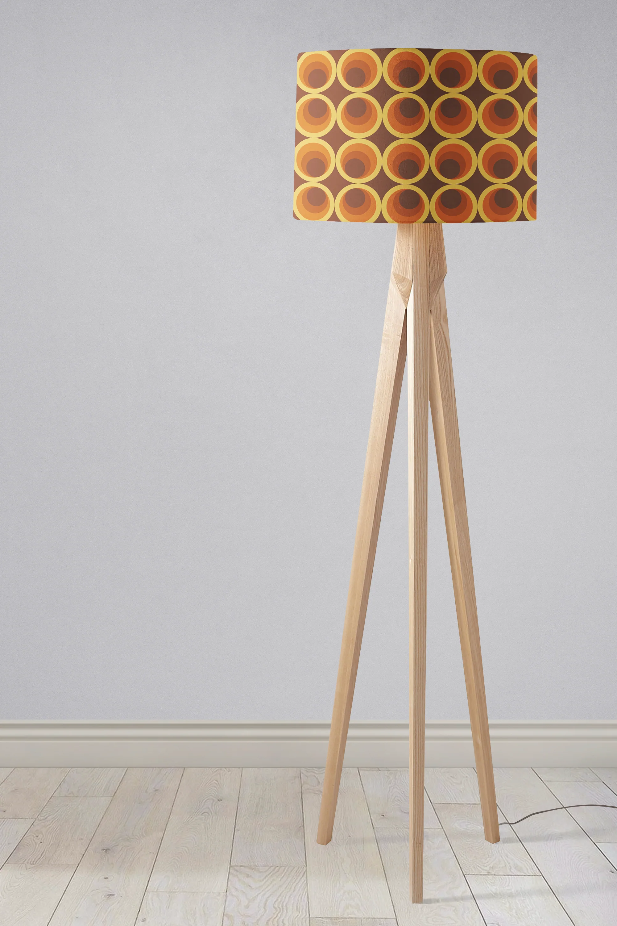 Dark Brown Retro 1970's Design Lampshade, Ceiling or Table Lamp Shade - Image 3