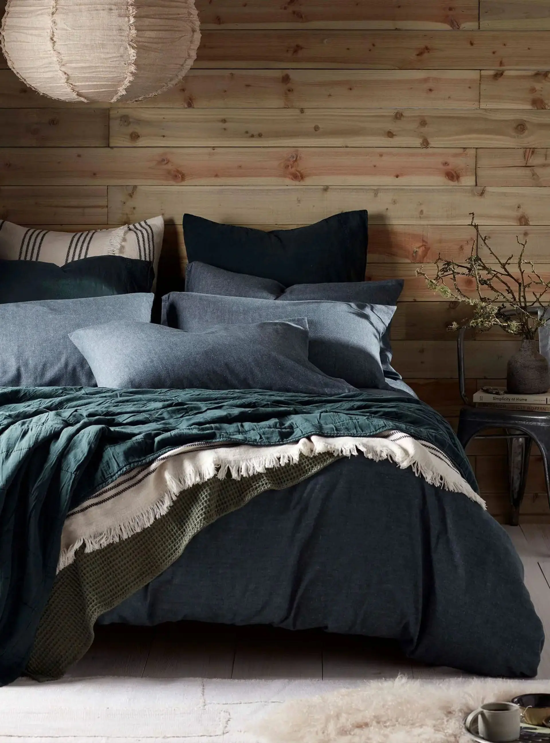 Darkest Spruce Henry Brushed 100% Organic Cotton Bed Linen