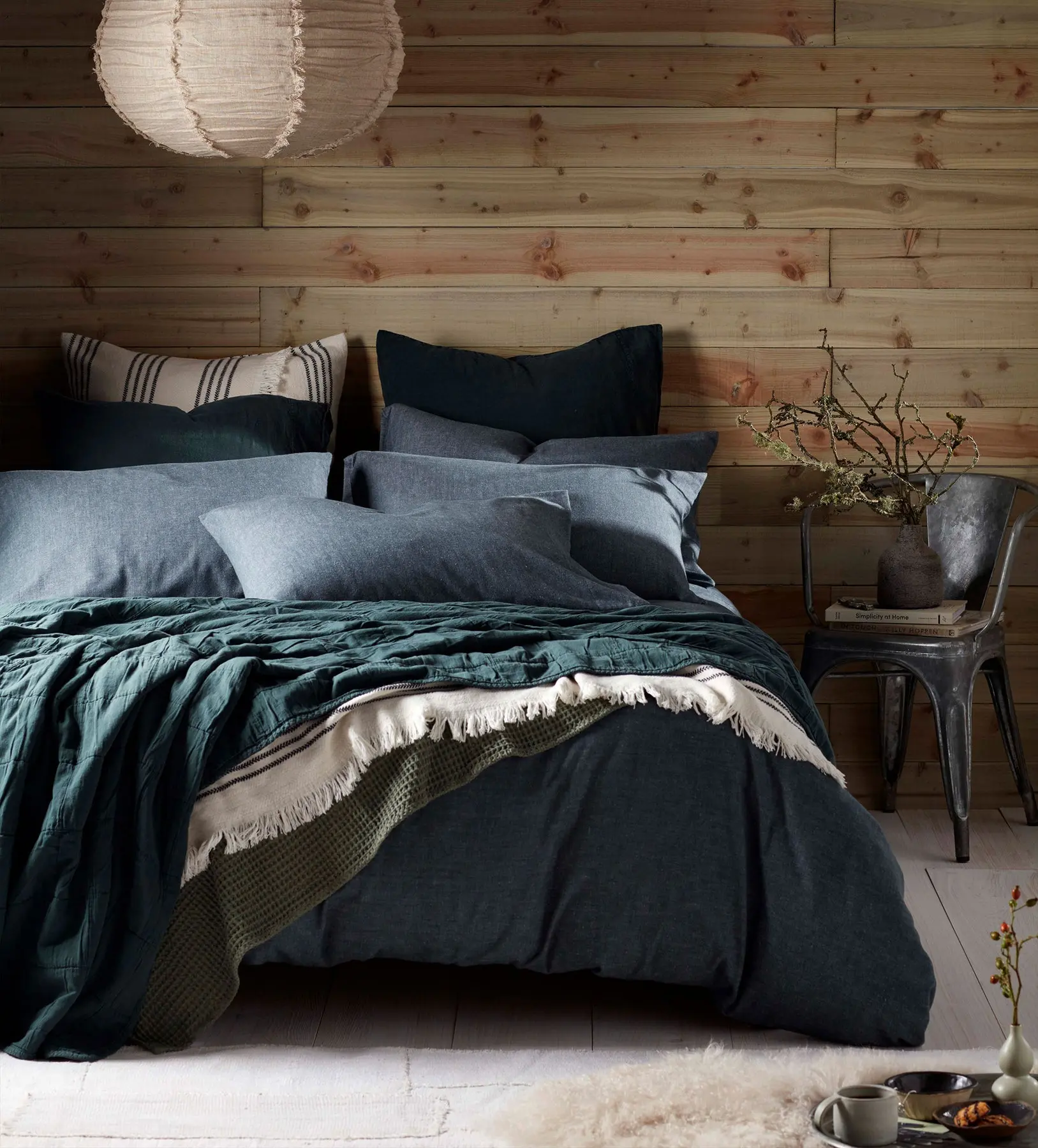 Darkest Spruce Henry Brushed 100% Organic Cotton Bed Linen - Image 2
