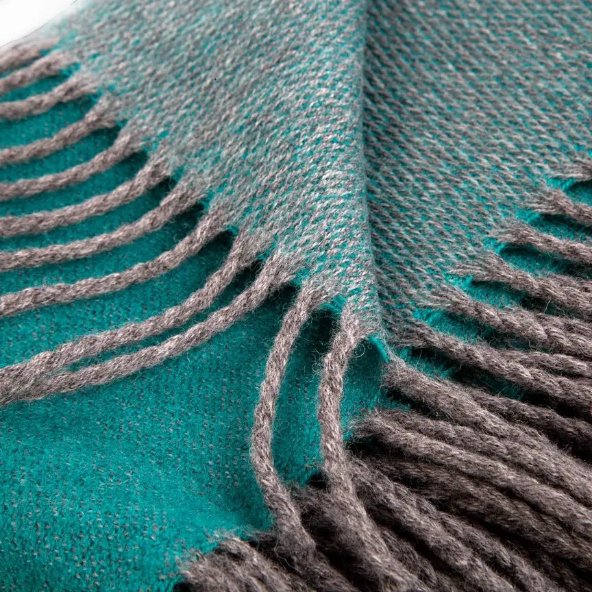 Daydreams - Merino Lambswool Throw - Deep Sea Green - Image 4