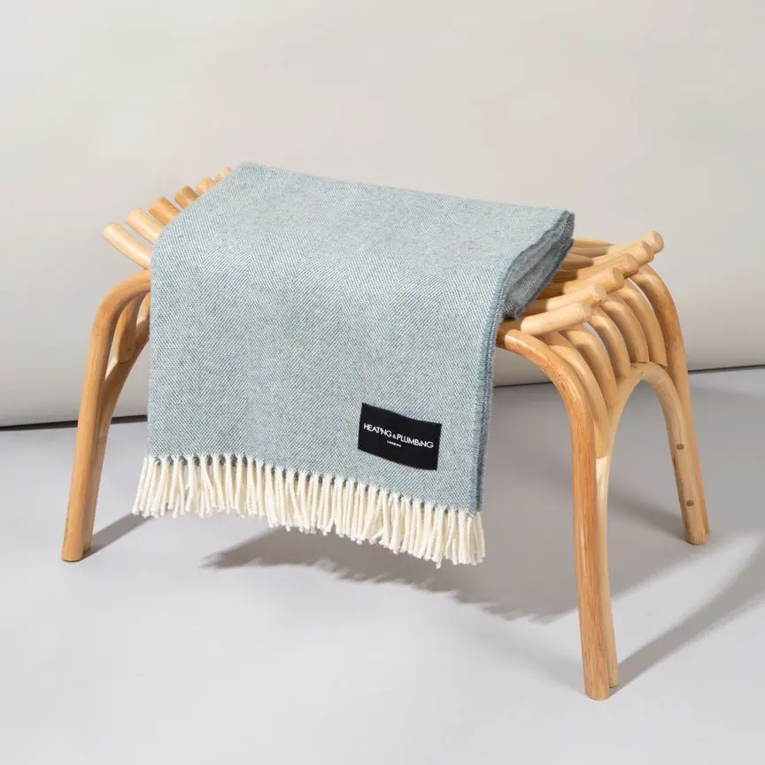 Daydreams - Merino Lambswool Throw - Light Blue - Image 2