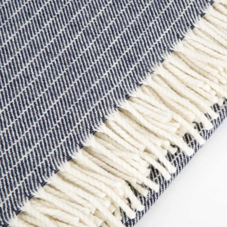 Daydreams - Merino Lambswool Throw - Navy - Image 4
