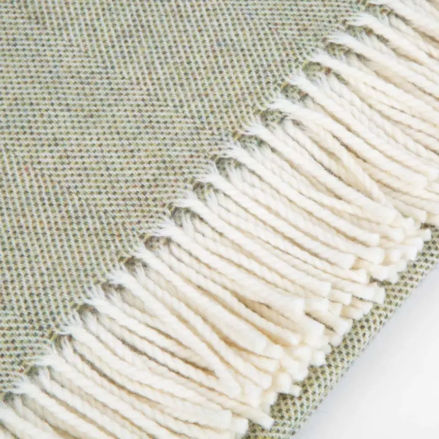 Daydreams - Merino Lambswool Throw - Sage - Image 4