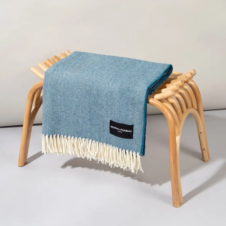 Daydreams - Merino Lambswool Throw - Sea Blue - Image 2