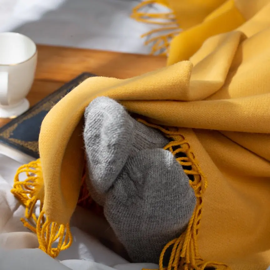 Daydreams - Merino Lambswool Throw - Sunflower Yellow - Image 3